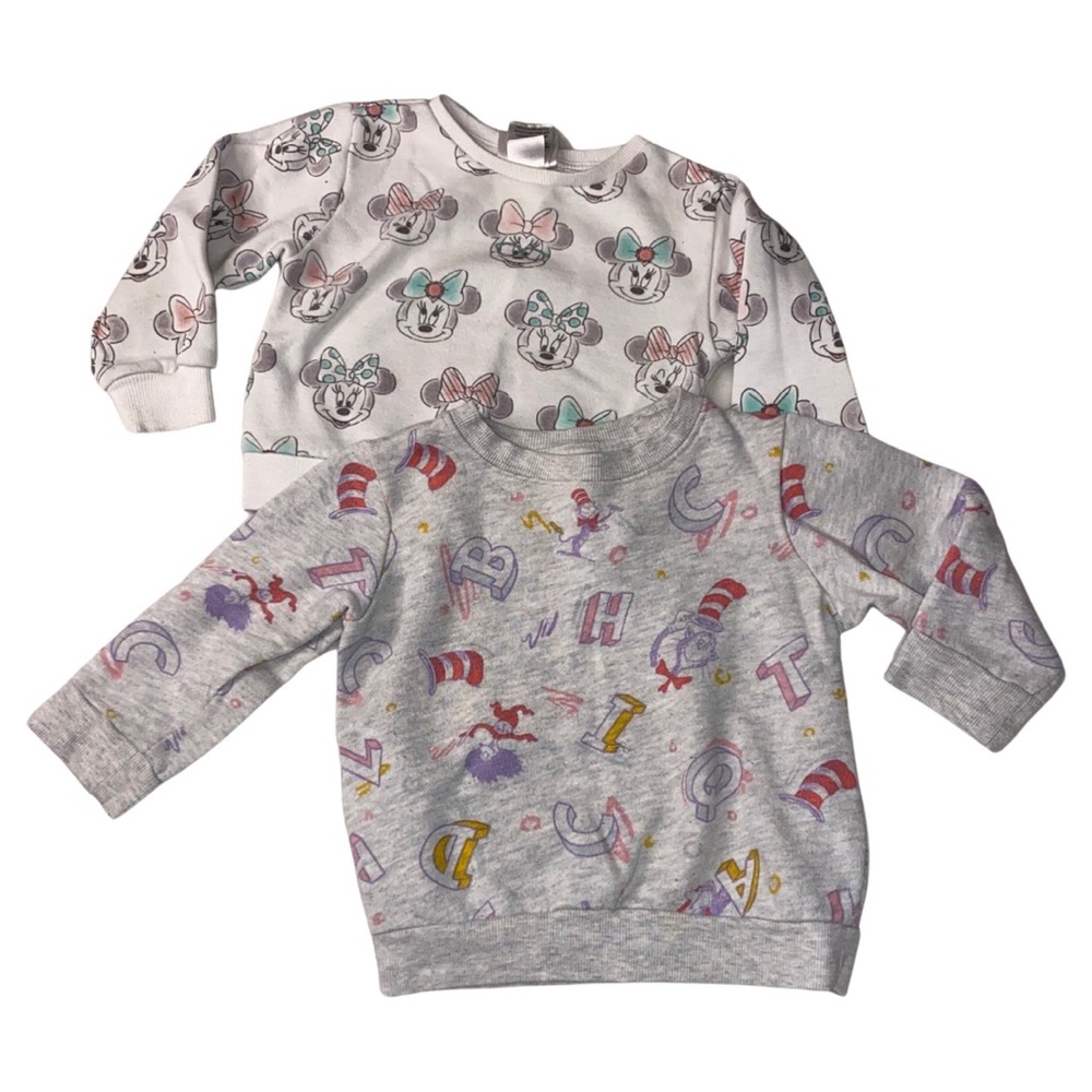 Girls Sweatshirt Bundle - Minnie Mouse and Dr Seuss Size 2T